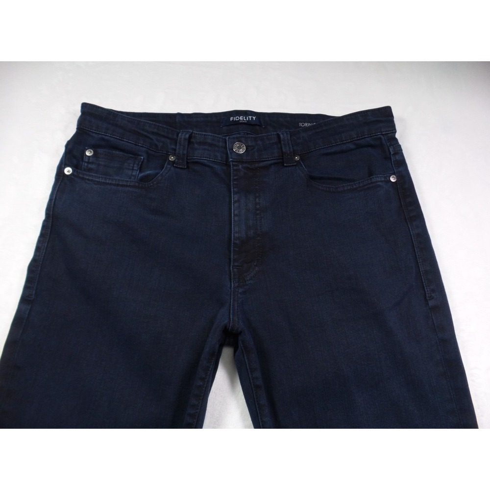 Fidelity‎ Jeans Mens Size 38 Blue Denim Torino Mid Rise Dark Wash Stretch - Picture 3 of 16